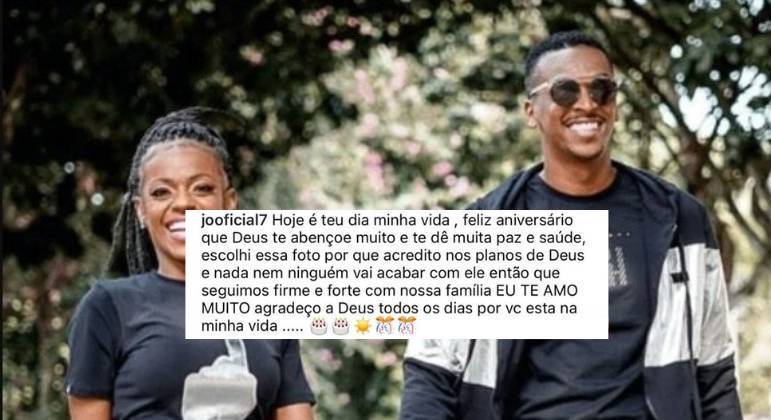 Na publicação, o jogador se declarou para a ex-mulher
