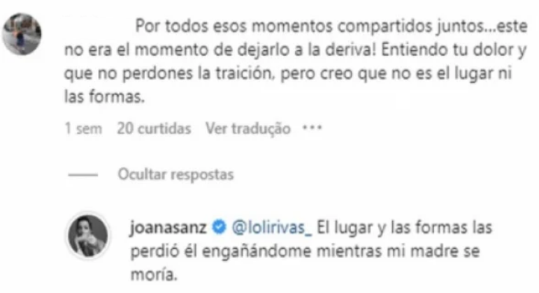 Pelas redes sociais, Joana Sanz detonou postura de Daniel Alves