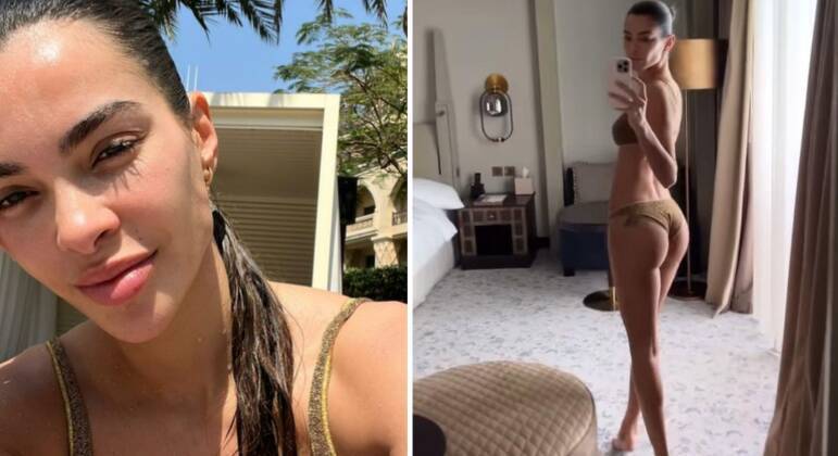 Joana Sanz, mulher de Daniel Alves, está em Dubai
