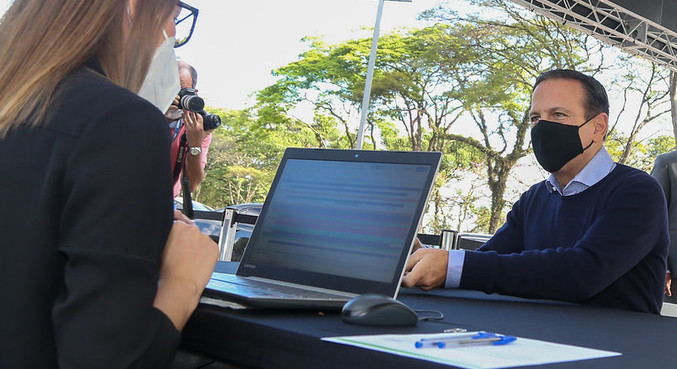 Doria (PSDB) participa de teste rápido para covid-19 no Palácio dos Bandeirantes