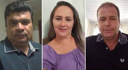 João Lomba, Edvane Lomba e Valdeci do Luar (da esq. para a dir.), as três vítimas de um atirador no PR