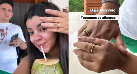 Ary Mirelle mostra alianças após pedido de casamento de João
 Gomes