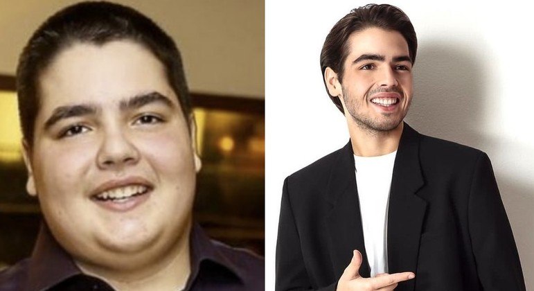 João Guilherme Silva antes e depois de fazer a cirurgia bariátrica