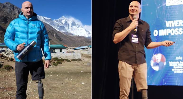 João Saci no Nepal, a caminho do Everest, 
 e em uma palestra