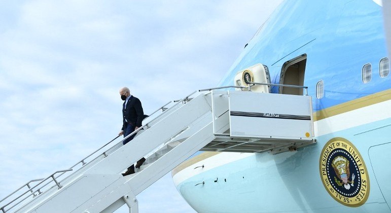 Presidente dos EUA, Joe Biden, em visita ao estado do Kentucky