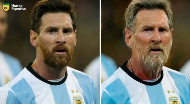 Jogadores com filtro de idoso: Messi