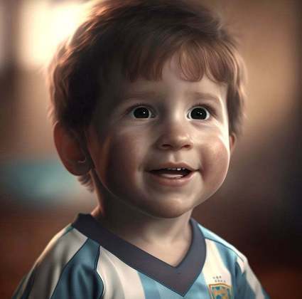 Jogadores de futebol e suas versões crianças: Lionel Messi