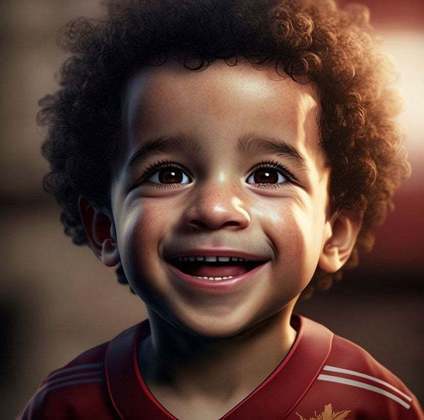 Jogadores de futebol e suas versões crianças: Mohammed Salah