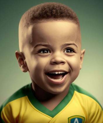 Jogadores de futebol e suas versões crianças: Ronaldo Fenômeno