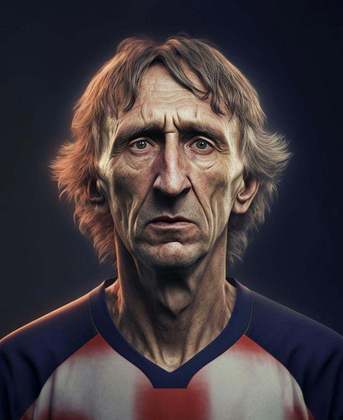 Jogadores de futebol e suas versões idosas: Luka Modric