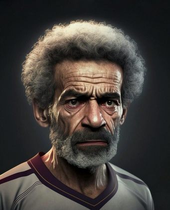 Jogadores de futebol e suas versões idosas: Mohammed Salah