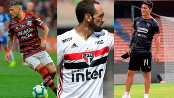 Vai começar mais uma temporada do futebol brasileiro, que está mais gringo do que nunca. Confira alguns jogadores estrangeiros que já estavam por aqui e aqueles que chegaram para reforçar os principais clubes do país em 2020. Dos 20 clubes da Série A, além do Cruzeiro que disputará a Série B, apenas Bahia, Ceará, Coritiba e Atlético-GO não contam com estrangeiros em seu elenco, segundo o site 'Transfermarkt'. Confira lista a seguir