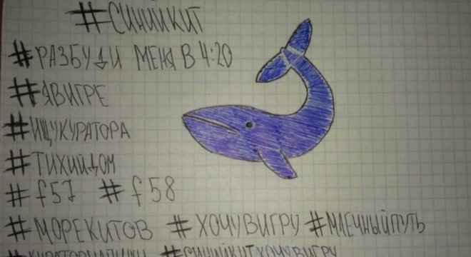 Alguns comparam a Momo com o `Baleia Azul`, um desafio que se tornou viral em abril de 2017 e sobre o qual as autoridades alertaram porque incitava o suicídio