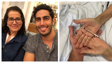 Mãe de Jonathan Nemer é vacinada contra covid após 100 dias na UTI