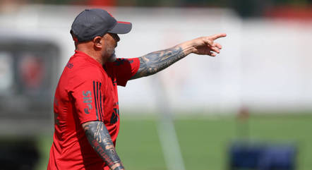 Jorge Sampaoli durante treino do Flamengo