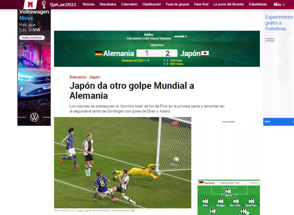 Jornal Marca, da Espanha, afirmou que a Copa não está fácil para os favoritos