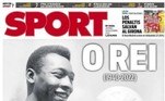 O veículo Sport, da Espanha, também escolheu escrever 'O Rei' para se referir a Pelé