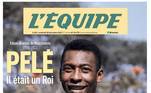 O jornal francês L'Équipe também escolheu falar da importância do jogador para o futebol: 'Pelé: ele foi um Rei'
