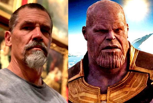 Josh Brolin/Thanos- O ator americano nasceu em 12/2/1968 na Califórnia e interpreta o superpoderoso vilão Thanos em  