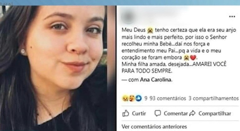 Mãe lamentou a morte da filha nas redes sociais: "A vida e o meu coração se foram"