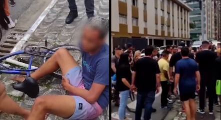 Jovem foi agredido por populares na Praia Grande