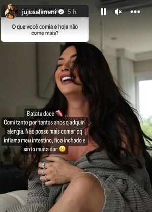 Juju disse que não come mais batata-doce