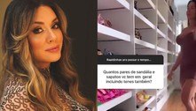 Juju Salimeni mostra closet enorme e conta que tem, em média, 450 pares de sapatos 