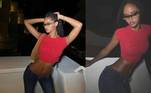 Mesmo em croppeds mais simples, Juliana rouba a cena. Modelado por um amigo da amada de Kanye, o top vermelho com o jeans fizeram um par perfeito