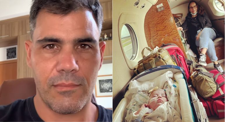 Filha de Juliano Cazarré é transferida de hospital em UTI aérea
