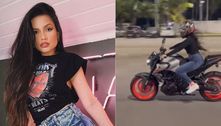 Juliette pilota moto de mais de R$ 30 mil pelo Rio de Janeiro