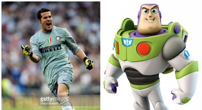 Julio Cesar e Buzz Lightyear, personagem de 'Toy Story'