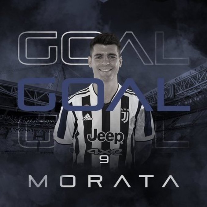 Na capa do Twitter da Juve, homenagem a Morata