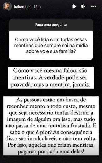 Post de Kak&aacute; Diniz