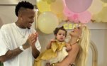 Inclusive, no 11º mesversário dela, Karoline e Militão se reuniram para comemorar a vida da pequena