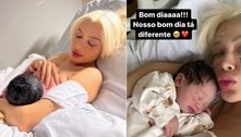 Sem Éder Militão, Karoline Lima posta 1ª foto com a filha recém-nascida: 'Amor da minha vida'