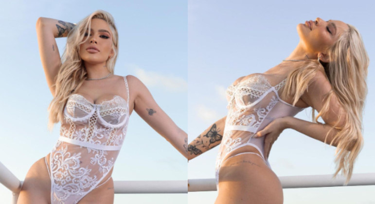 Karoline Lima ganhou o título de rainha da Farofa da Gkay na semana passada
