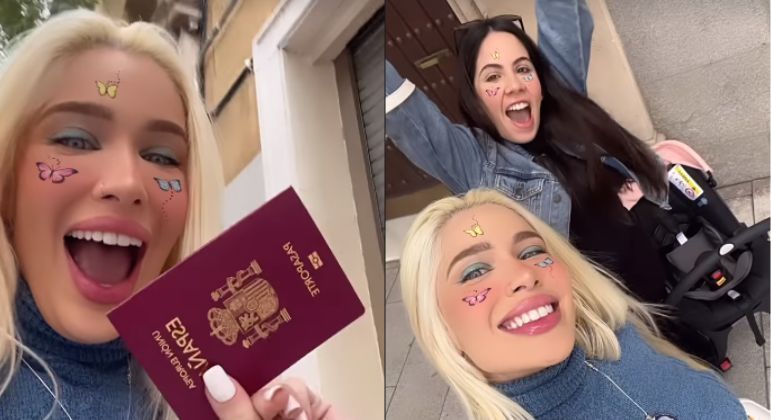 Karoline Lima comemora emissão de passaporte da filha