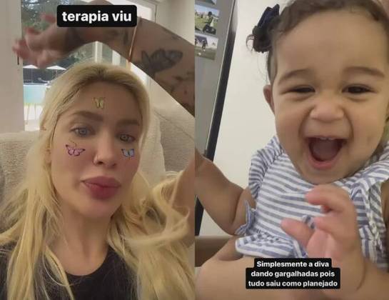 Karoline chegou até a publicar um vídeo de Ceci dando risada e escreveu: 