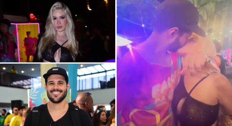 Karoline Lima e Rodrigo Mussi foram flagrados aos beijos na Farofa da Gkay