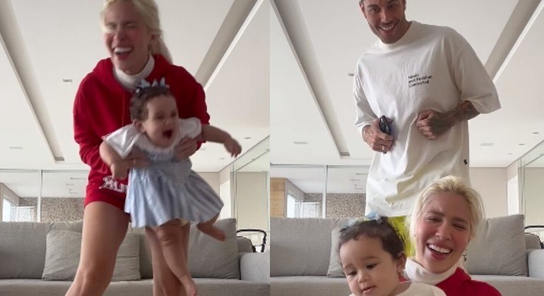 Karoline Lima e Gui Araujo dançando com Cecília