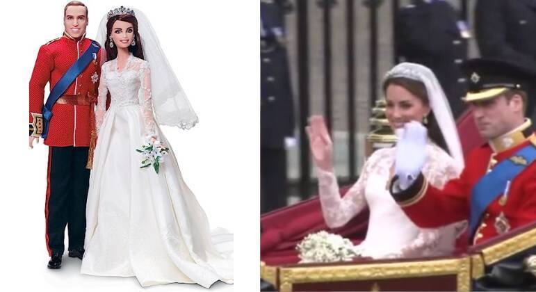 Kate Middleton e príncipe William de bonecos Barbie