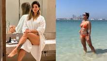 Kelly Key exibe tanquinho em praia de Dubai e web faz barulho: 'Luxo' 