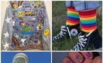 Os tons do arco-íris destacam o colorido do estiloLeia mais: Inspirações de make para o bloquinho de carnaval online