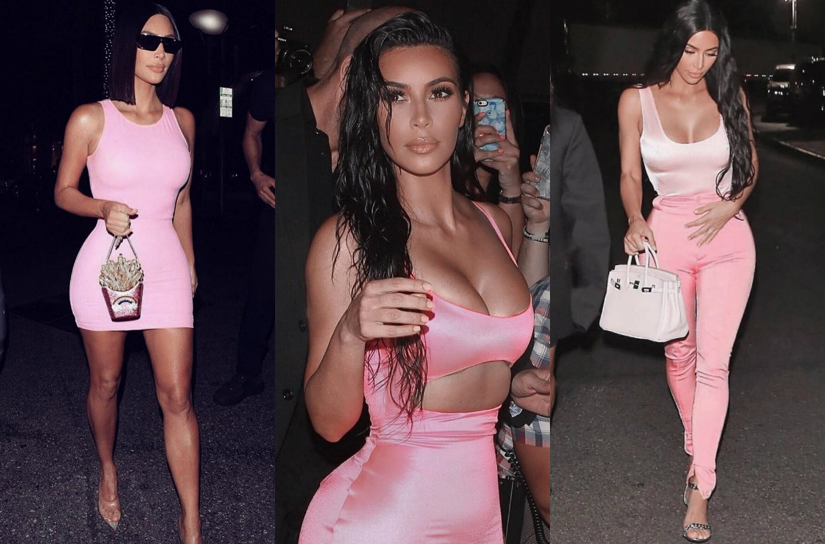 vestido kim kardashian rosa