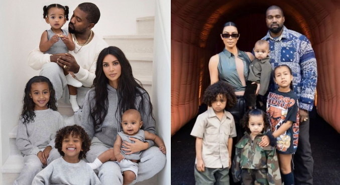 Kim Kardashian e Kanye West têm quatro filhos juntos
