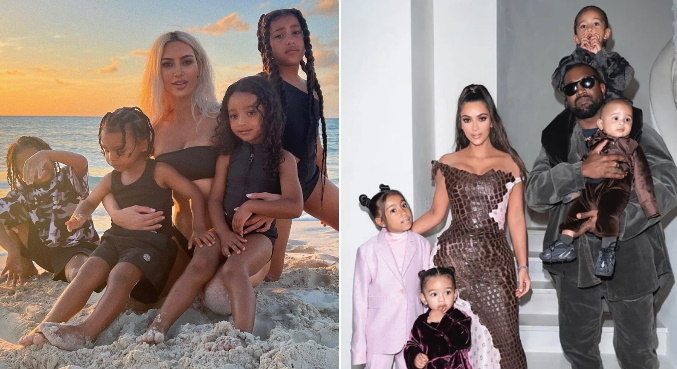 Kim Kardashian e Kanye West são pais de quatro crianças
