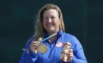 A norte-americana Kimberly Rhodes, medalha de ouro no tiro esportivo do Pan