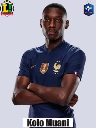 KOLO MUANI - 7,5 - Teve estrela e visão de jogo para balançar a rede e marcar o segundo gol da França. Foi bem voluntarioso sempre que acionado ao ataque.