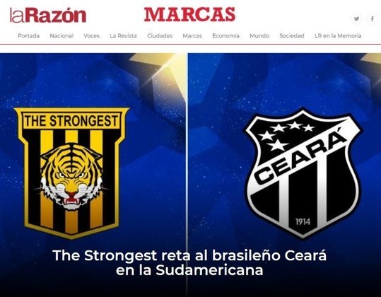 LA RAZÓN (Bolívia) - 'The Strongest desafia o Ceará brasileiro na América do Sul'