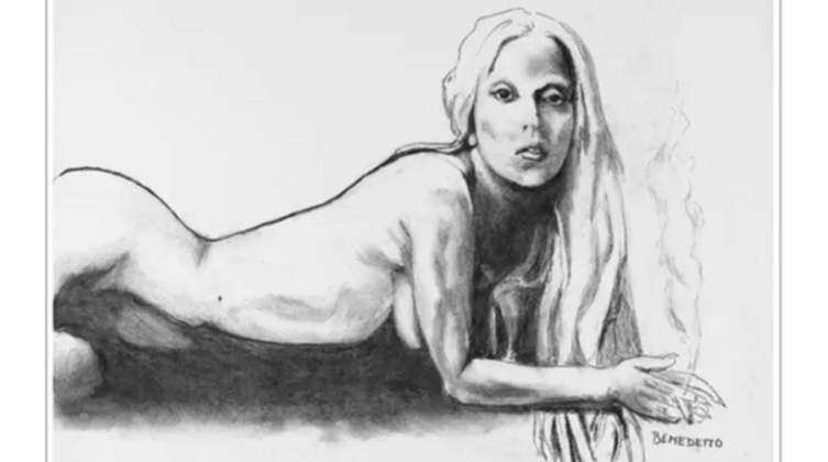 Lady Gaga, inclusive, disse que ao posar para o amigo decidiu tirar a roupa e ficou nua. O quadro feito por Bennett que retrata a cantora (foto) foi vendido em leilão.
